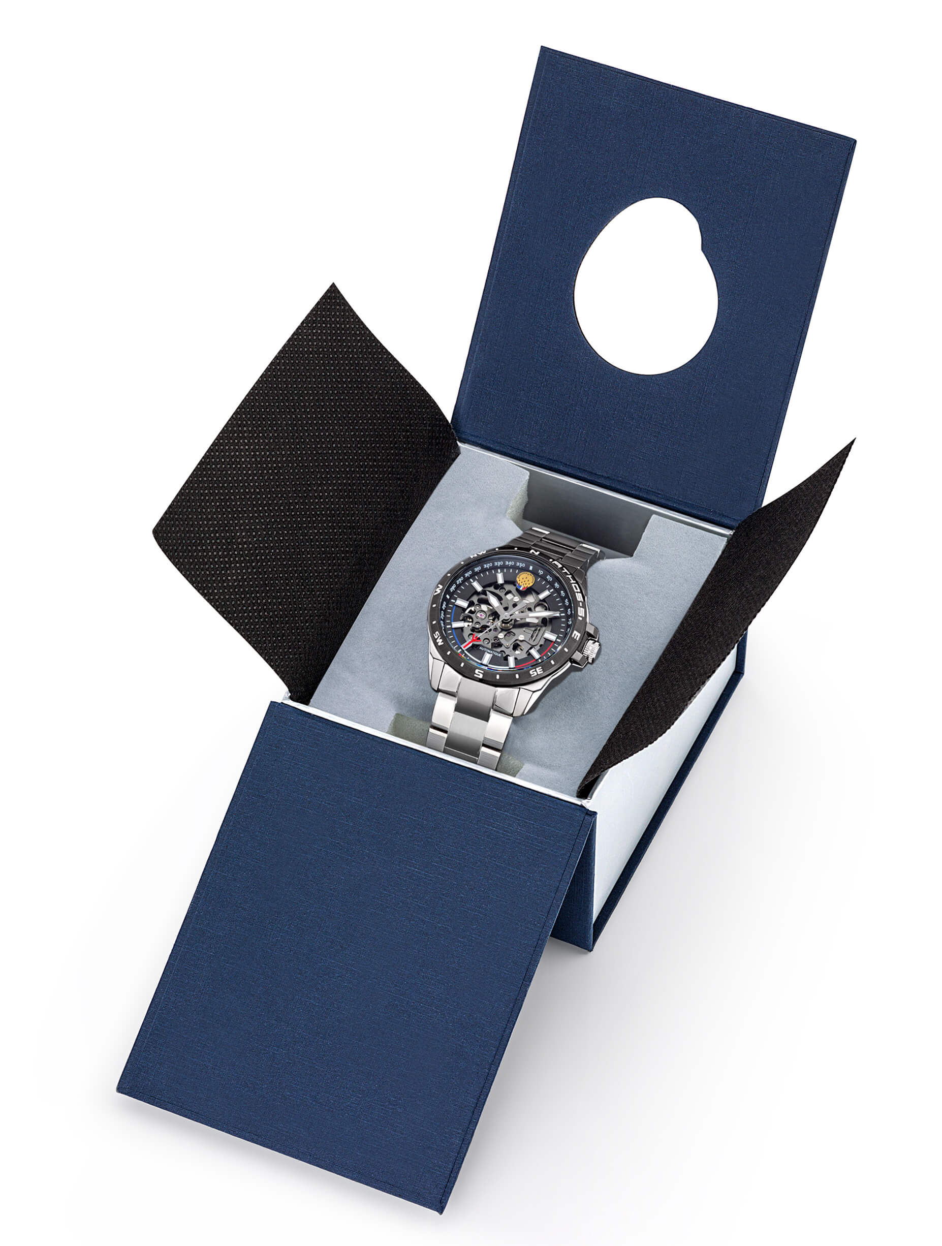 Coffret Montre Aviateur Patrouille de France Automatique Acier Cadran Noir Athos5 A5-100PR-668117