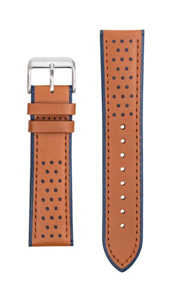 Bracelet Cuir Marron et Bleu 22mm