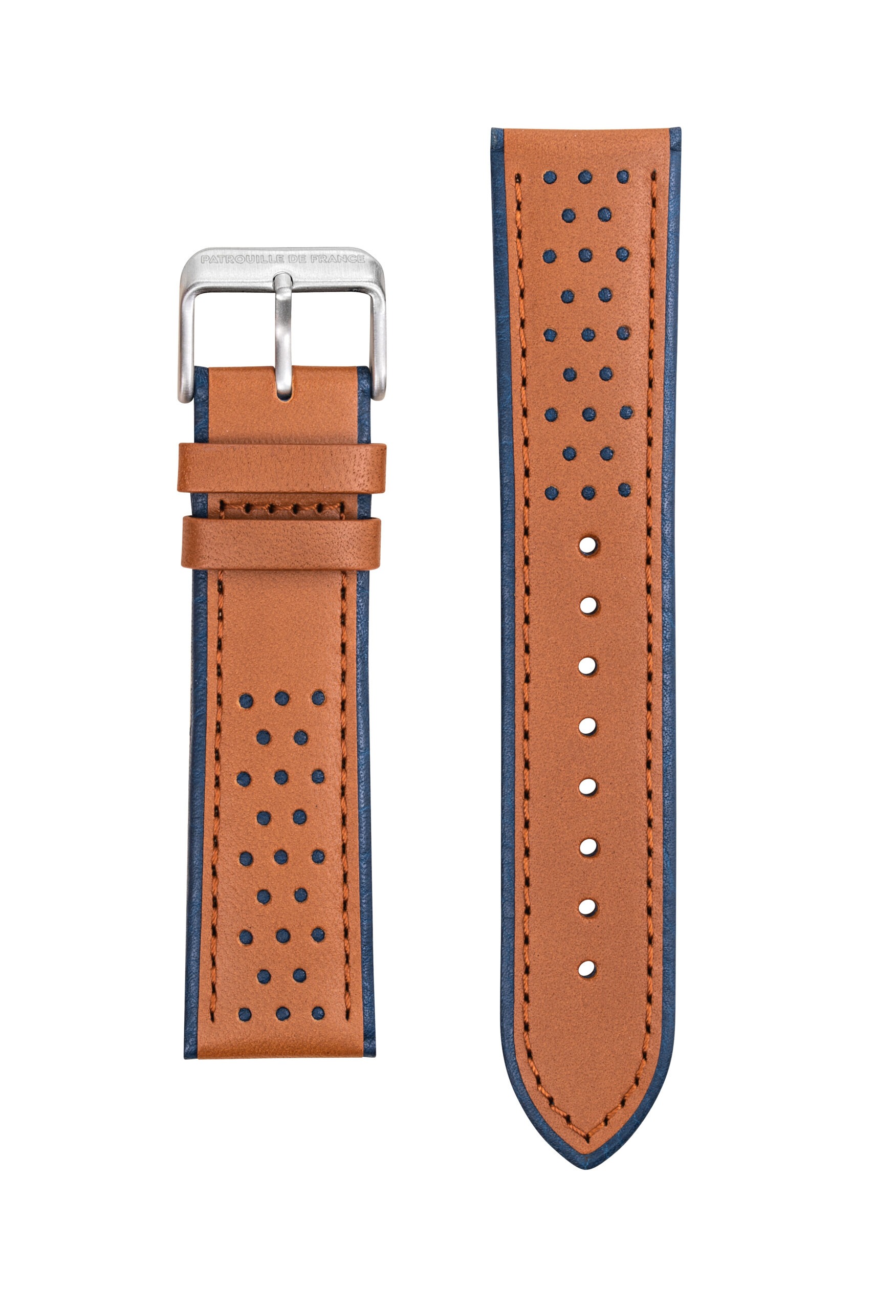 Bracelet Cuir Marron et Bleu Patrouille de France BRTTMA0014