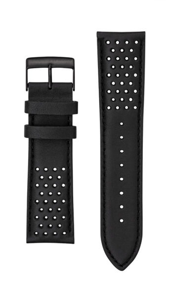 Bracelet Cuir Noir Perforé 24mm