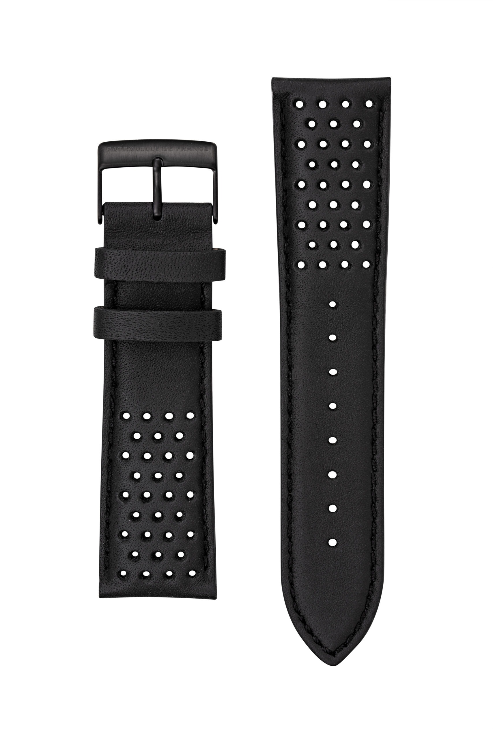 Bracelet Cuir Noir Perforé Patrouille de France BRINBL0001