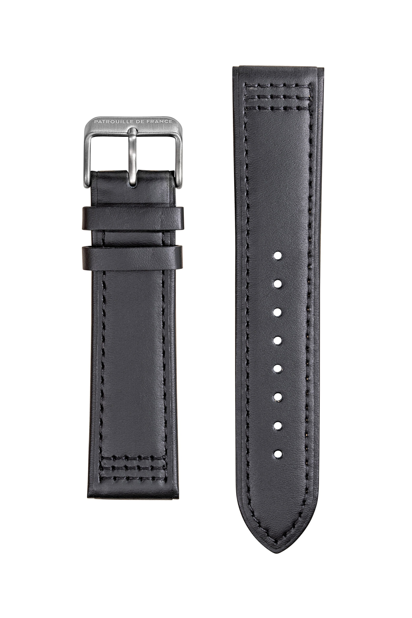 Bracelet Cuir Noir surpiqué Noir Patrouille de France BRTTNO0009