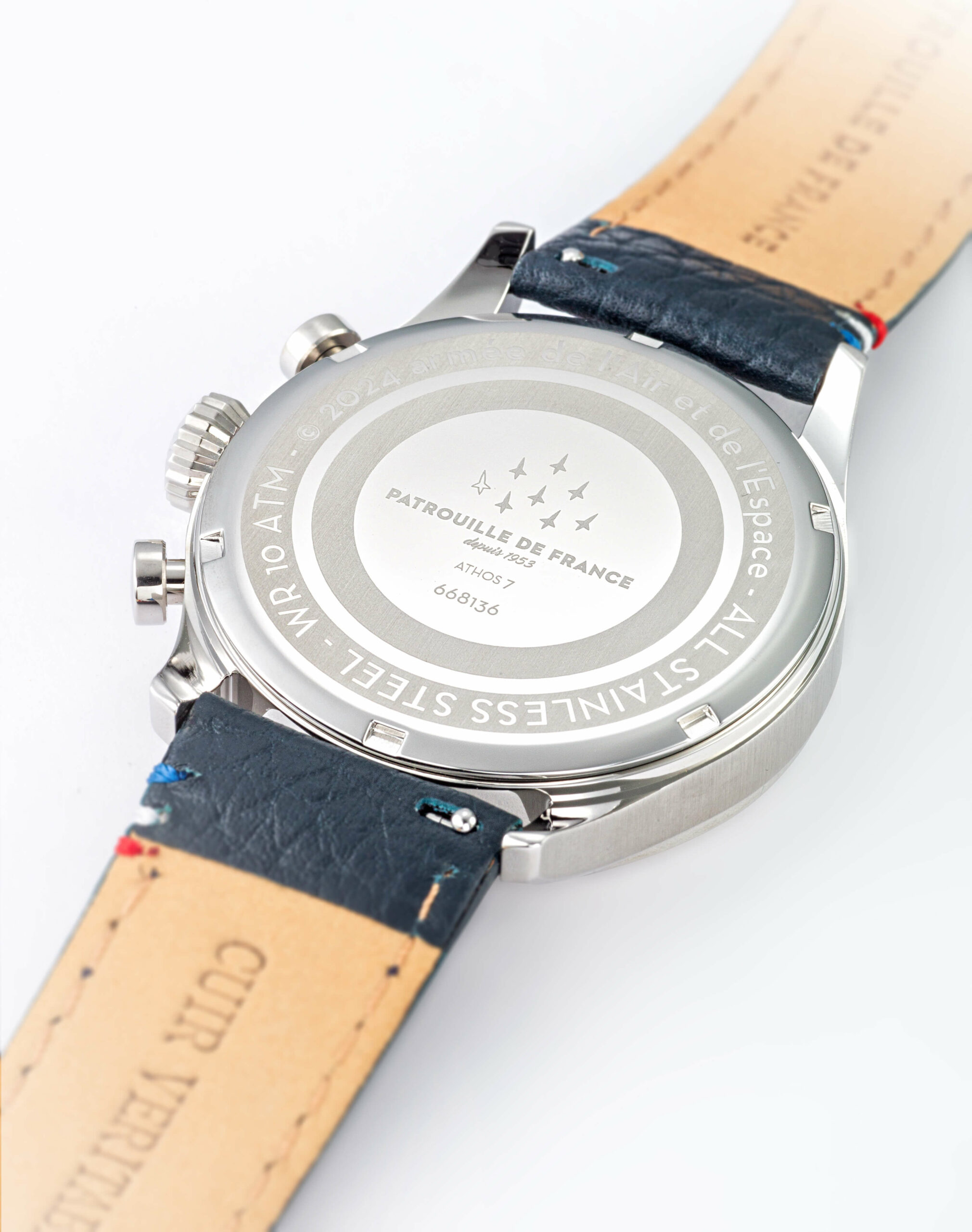 Dos-Montre-Aviateur-Patrouille-de-France-Chronographe-Cadran-et-Cuir-Bleu-668136