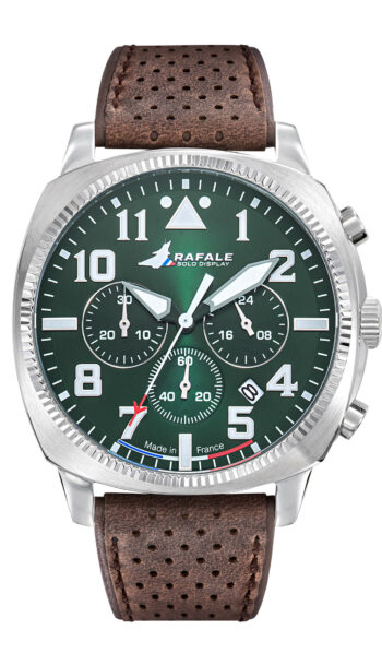 Montre Rafale Solo Display COACH Chrono Vert Cuir Marron 666026