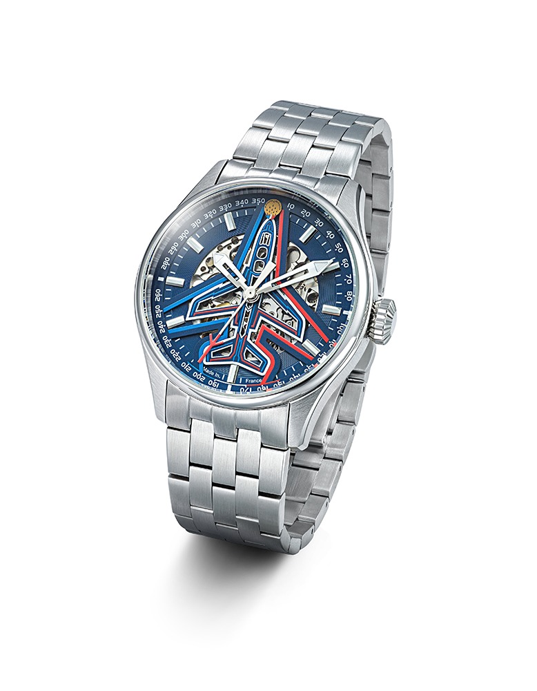 Coffret Athos Montre Automatique Patrouille de France 668911 bracelet acier cadran bleu artist