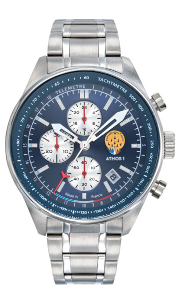 Montre-Chronographe-Athos-1-Bleu-Bracelet-Acier-A1-100L-668149-Face