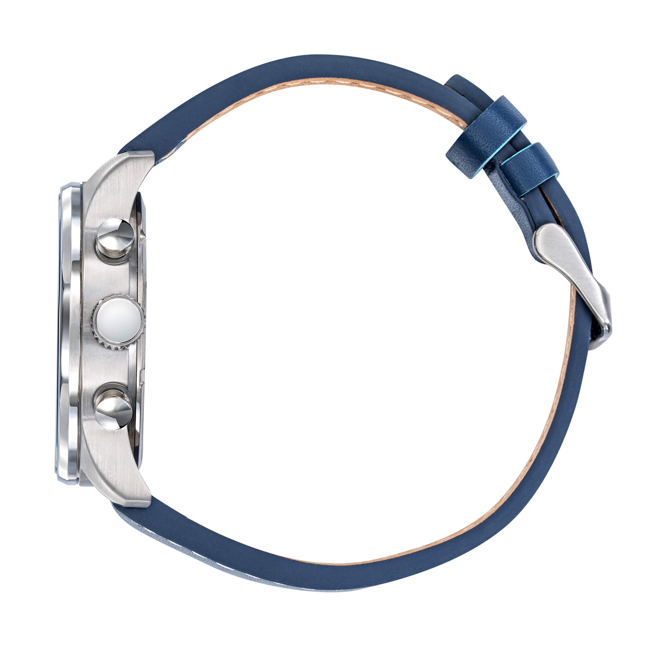 Montre-Chronographe-Patrouille-de-France-Cadran-Bleu-Bracelet-Marron-668145